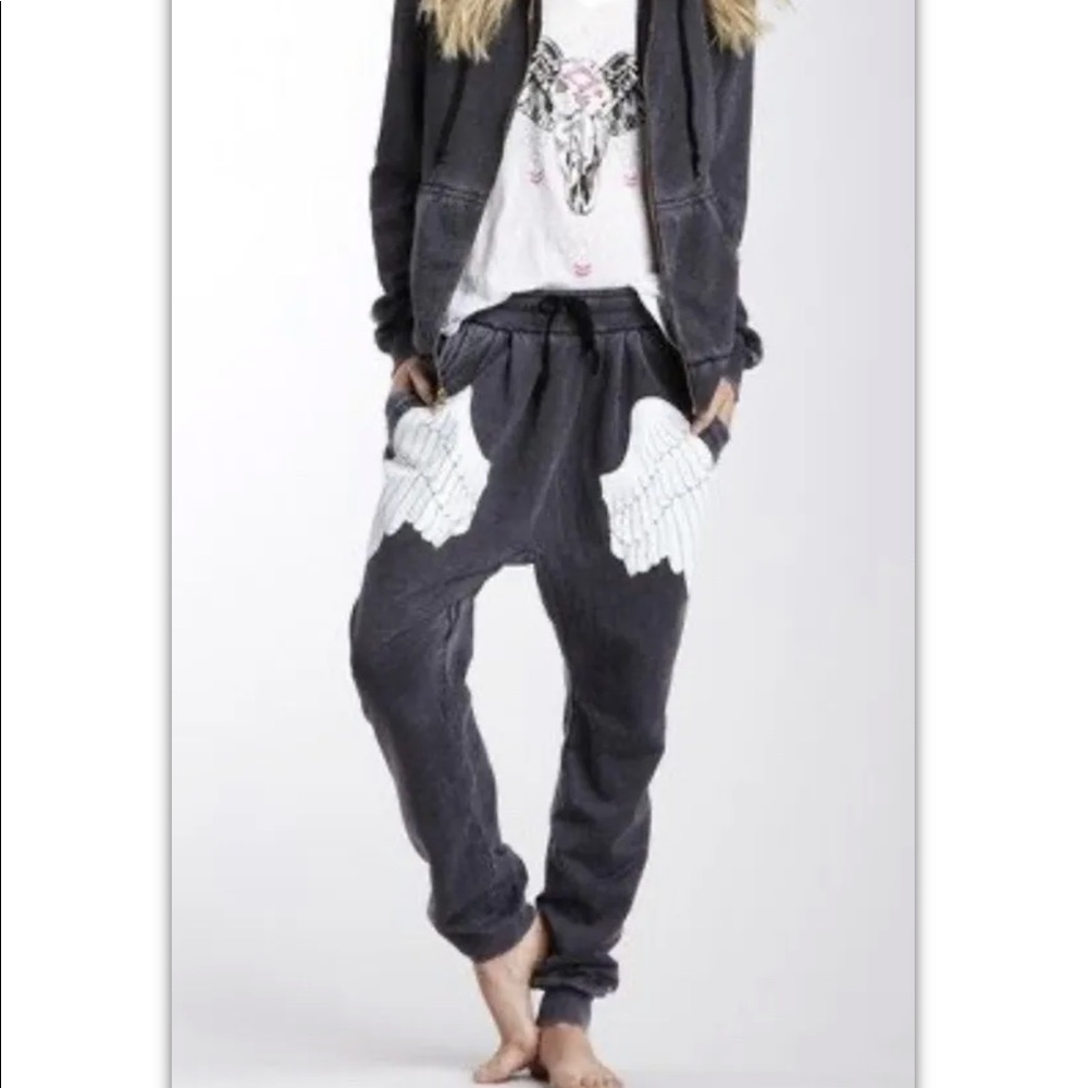 NWT wildfox Angel wings haram drop crotch horseshoe pants, sweats.